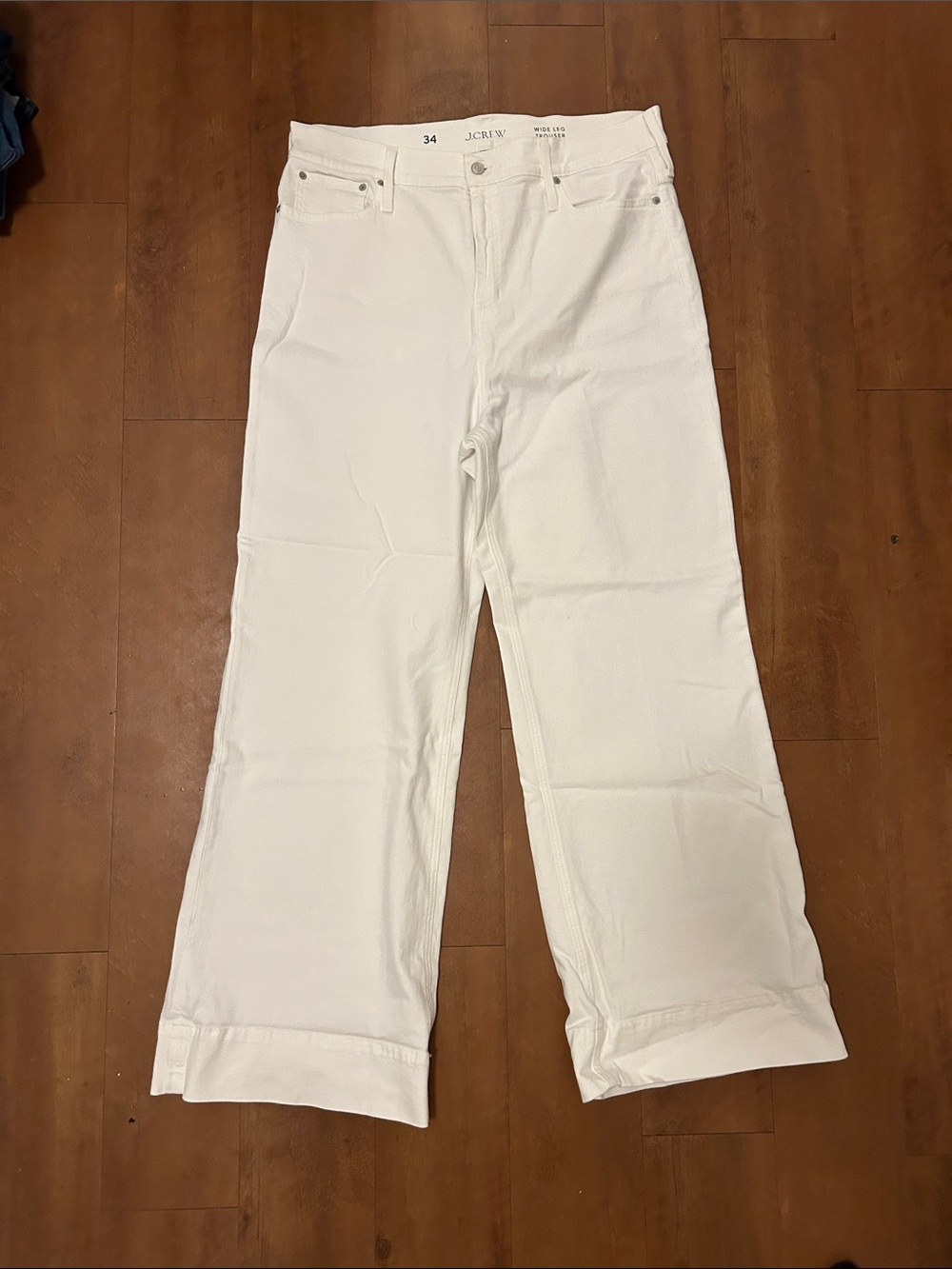 J. Crew White High-Rise Wide-Leg Jeans